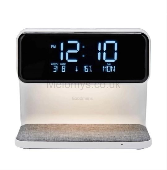 Picture of Goodmans Wireless QI Charging Alarm Clock Home Decor Alarm 