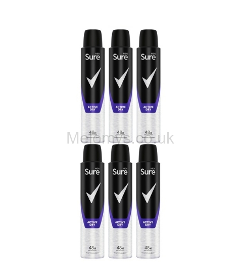 Picture of Sure Men Active Dry Deodorant Spray 200ml - Pack of 6