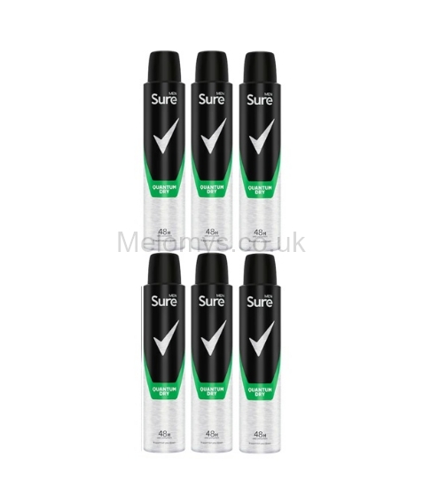 Picture of Sure Men Quantum Dry Deodorant Spray 200ml - Pack of 6
