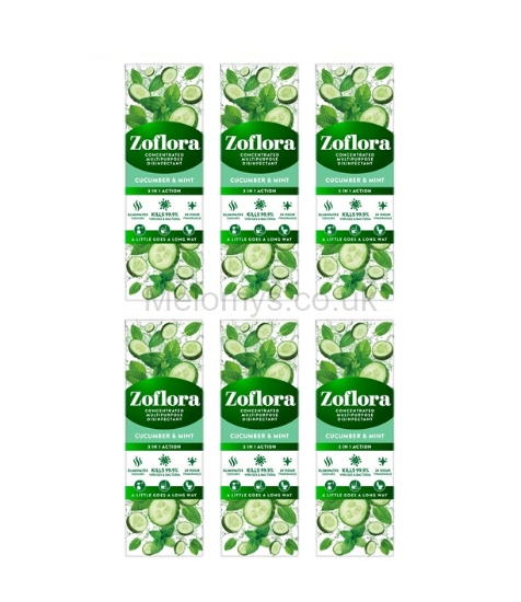 Picture of Zoflora Cucumber & Mint Concentrated Disinfectant 250ml - Pack of 6